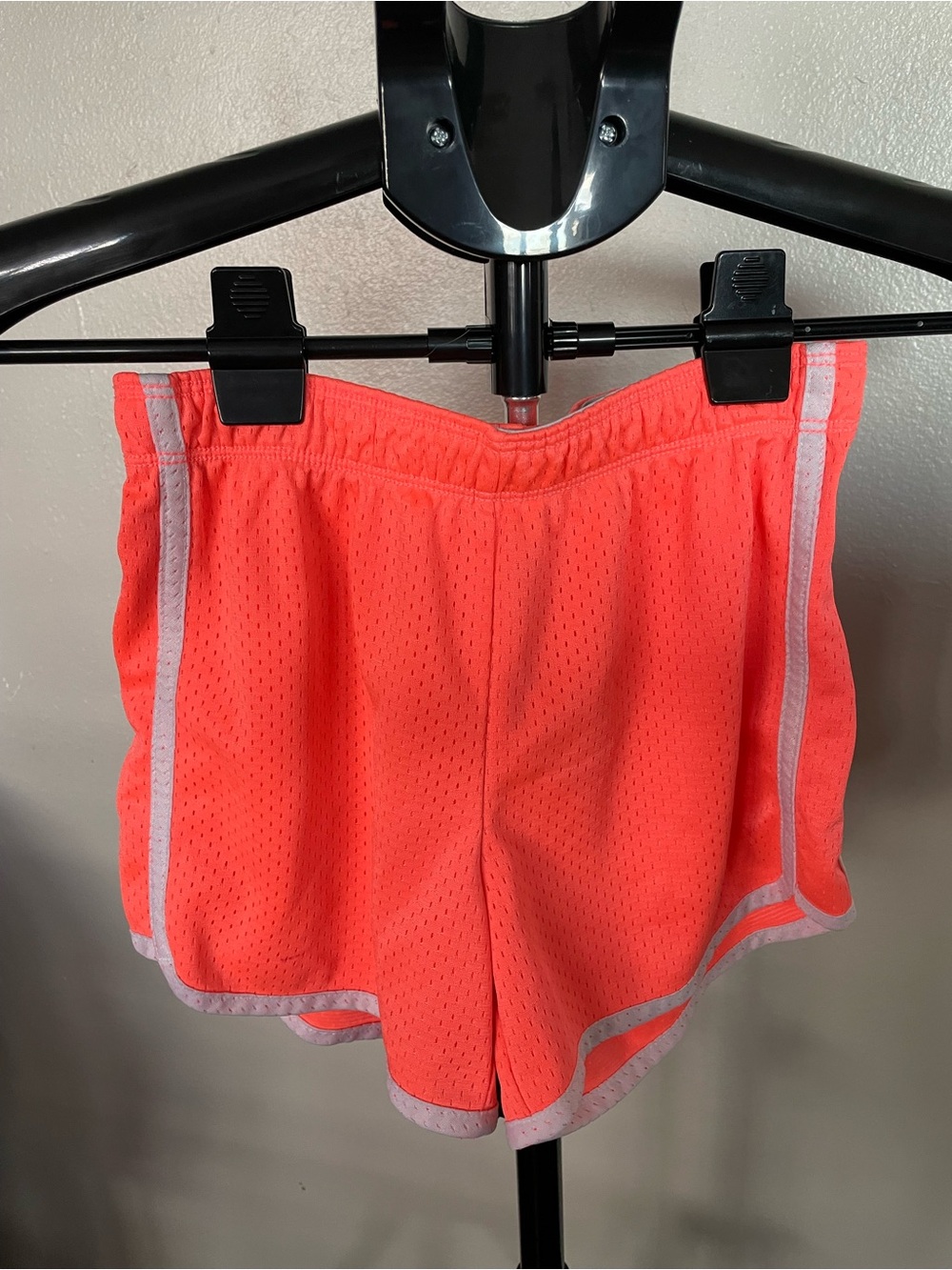 Justice Neon Coral Athletic Mesh Shorts with Light Trim